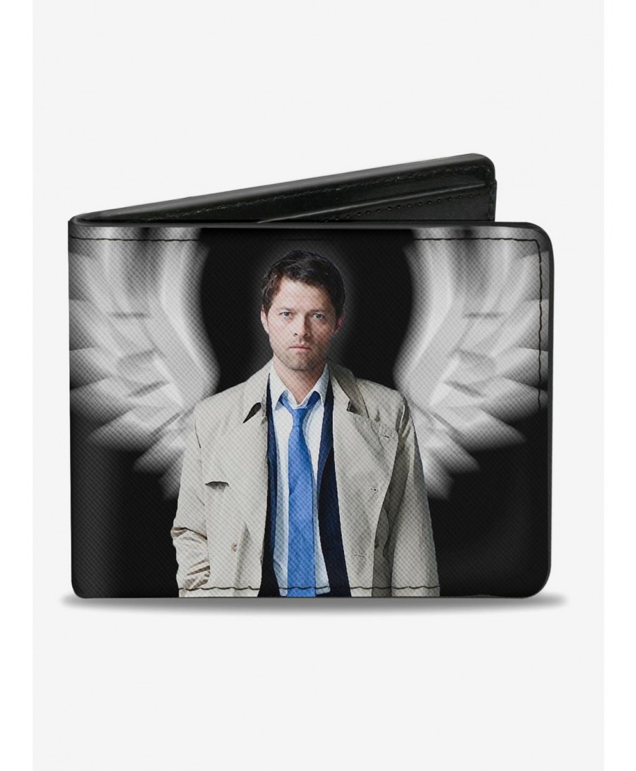 Crazy Deals Supernatural Castiel Angel Wings Pose Logo Bi-fold Wallet $7.75 Wallets