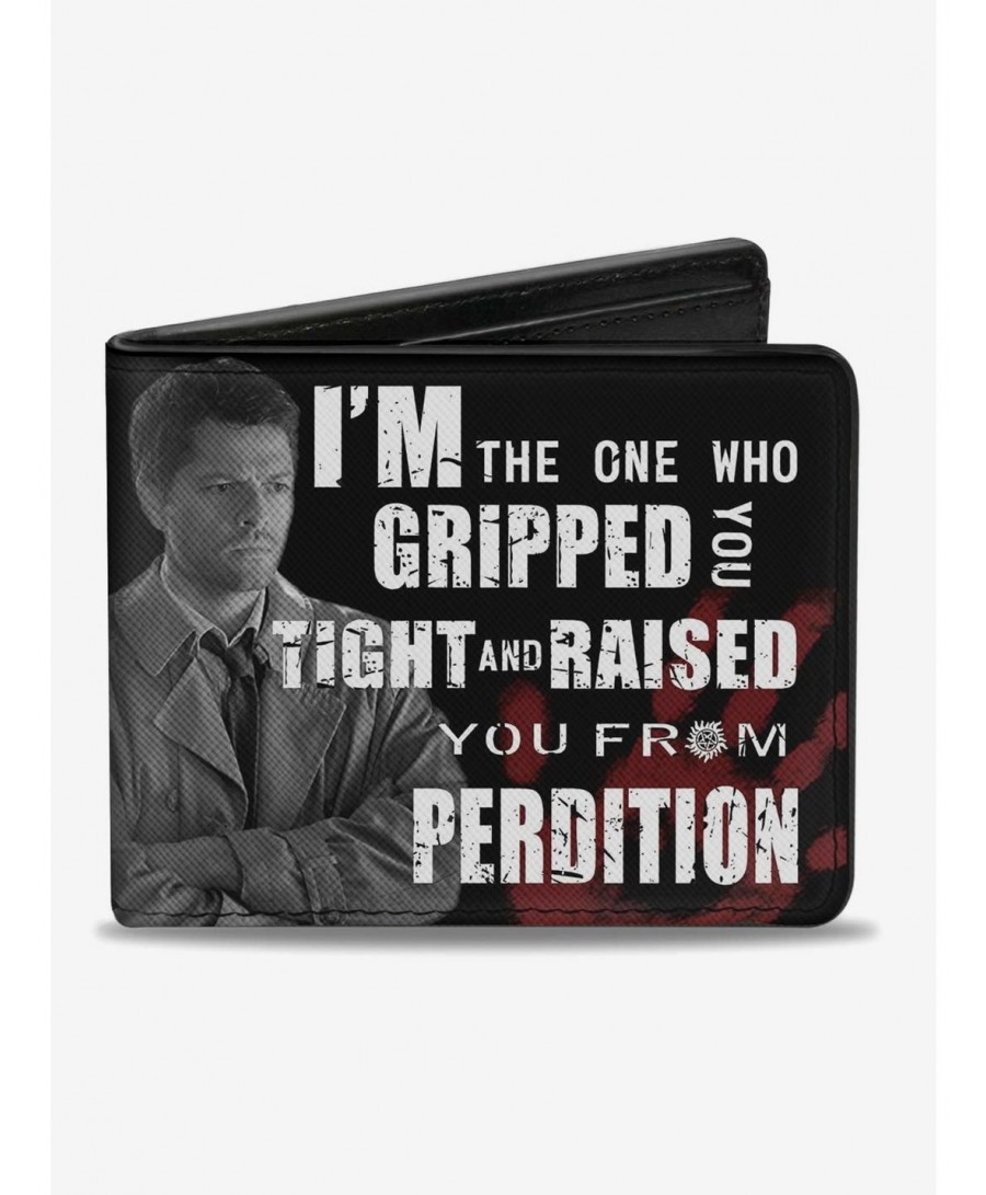 Discount Sale Supernatural Castiel Pose Im The One Who Gripped You Bi-fold Wallet $9.07 Wallets