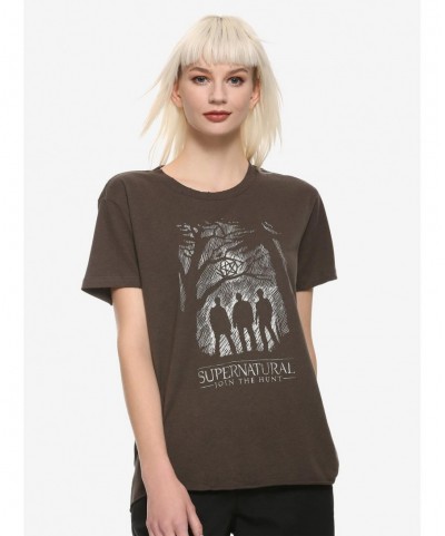 Trendy Supernatural Sketched Silhouettes Girls T-Shirt $10.21 T-Shirts