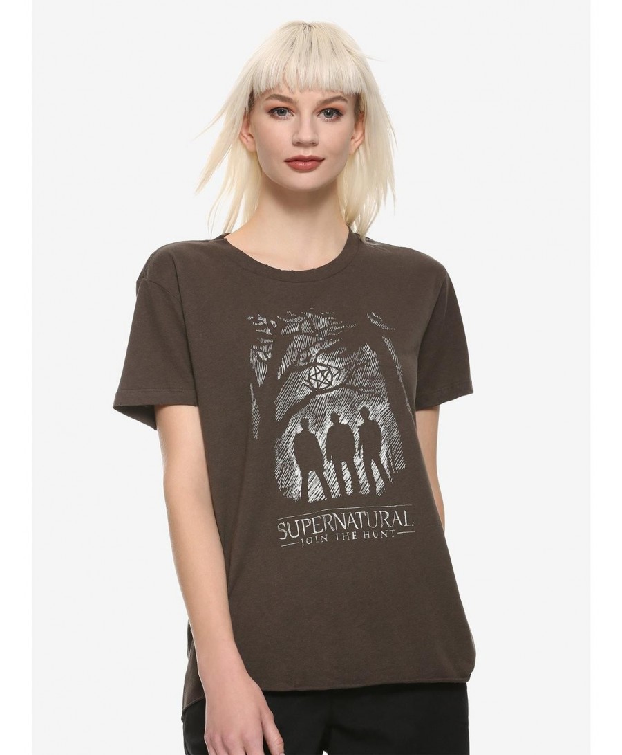 Trendy Supernatural Sketched Silhouettes Girls T-Shirt $10.21 T-Shirts