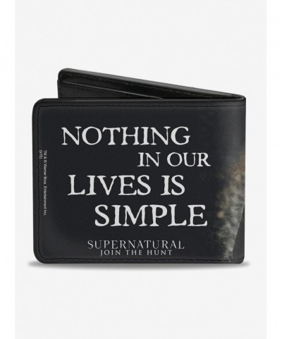 Huge Discount Supernatural Dean Sam Castiel Nothing In Our Lives Is Simple Bi-Fold Wallet $8.88 Wallets