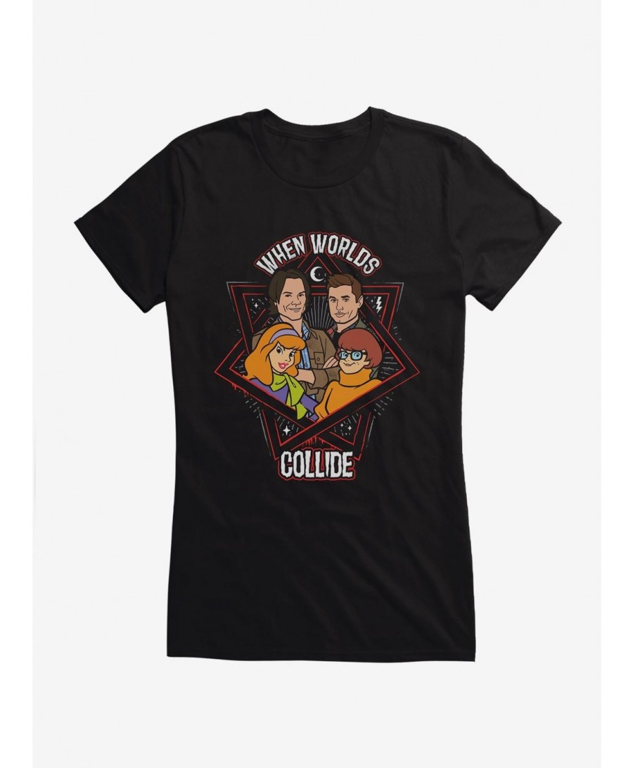 Cheap Sale Supernatural ScoobyNatural Worlds Collide Girls T-Shirt $6.18 T-Shirts