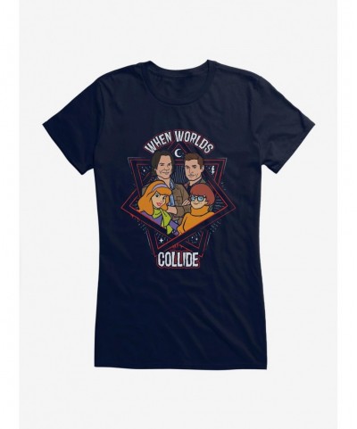 Cheap Sale Supernatural ScoobyNatural Worlds Collide Girls T-Shirt $6.18 T-Shirts