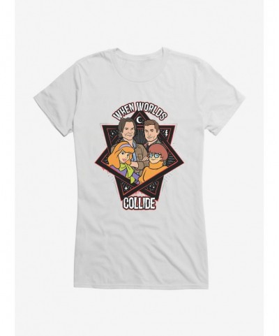 Cheap Sale Supernatural ScoobyNatural Worlds Collide Girls T-Shirt $6.18 T-Shirts