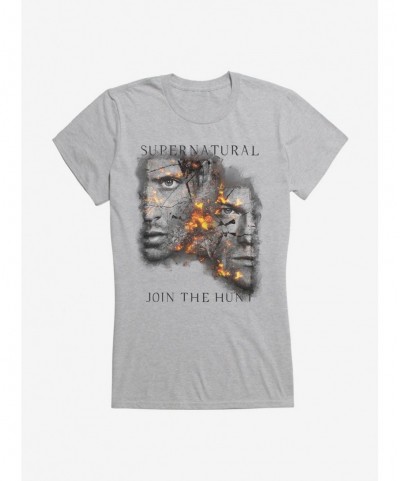 Bestselling Supernatural Fire Crackle Sam & Dean Girls T-Shirt $5.98 T-Shirts