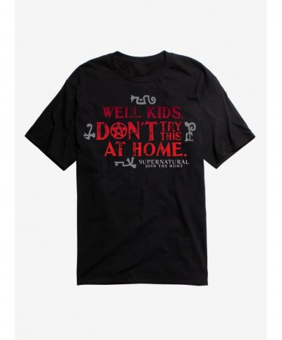 Low Price Supernatural Don't Try At Home T-Shirt $8.60 T-Shirts