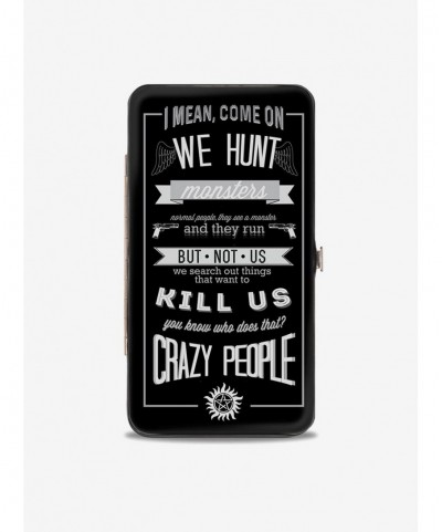 Premium Supernatural Dean Crazy People Quote Winchester Pentagram Hinged Wallet $8.57 Wallets