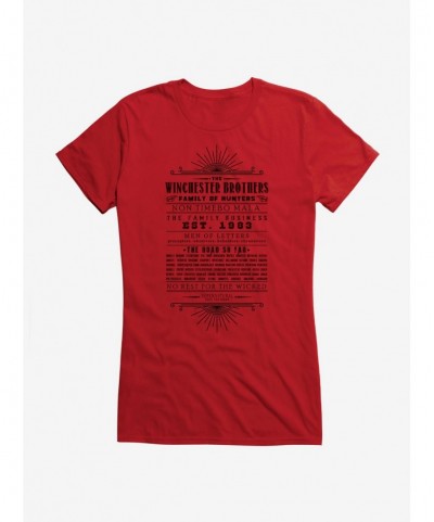 Absolute Discount Supernatural The Winchester Brothers Girl's T-Shirt $9.56 T-Shirts