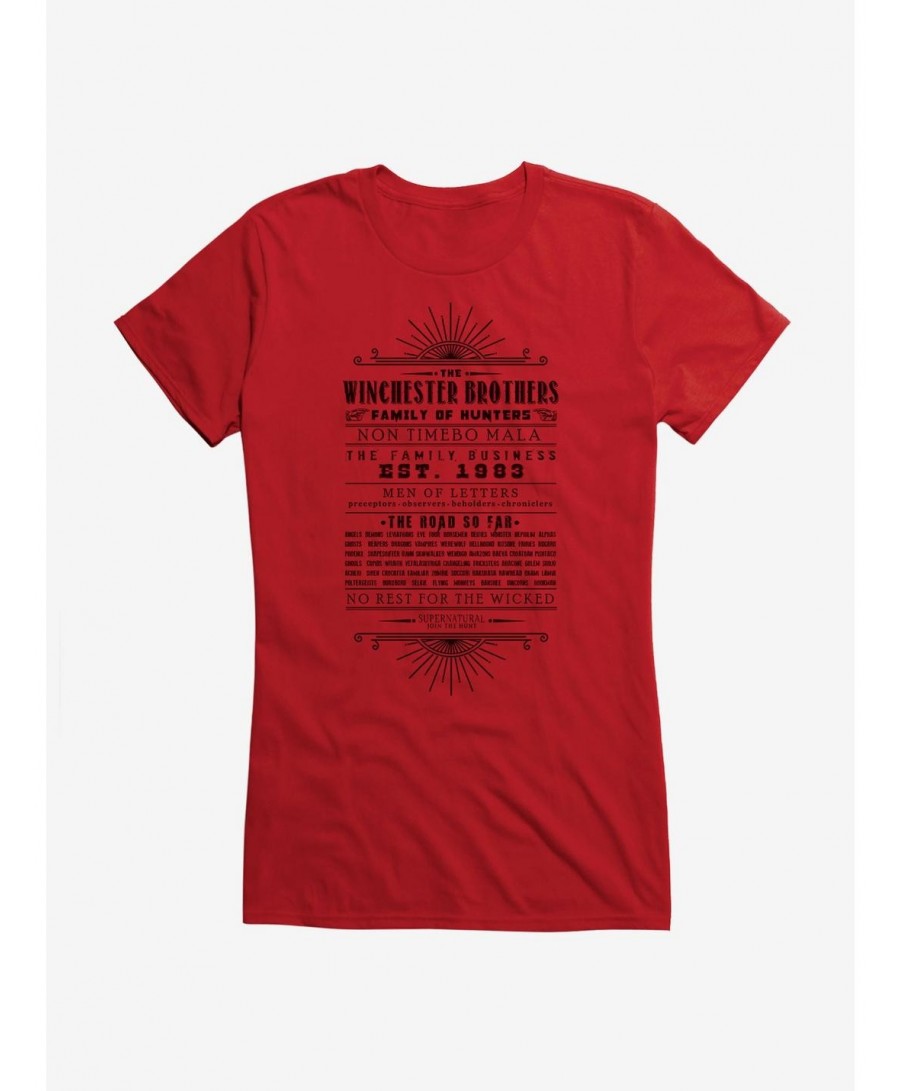 Absolute Discount Supernatural The Winchester Brothers Girl's T-Shirt $9.56 T-Shirts