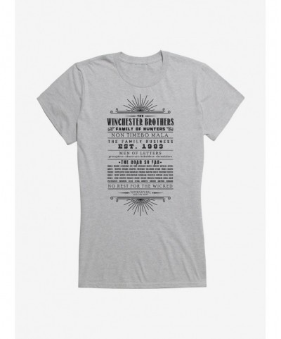 Absolute Discount Supernatural The Winchester Brothers Girl's T-Shirt $9.56 T-Shirts