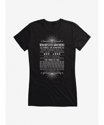 Absolute Discount Supernatural The Winchester Brothers Girl's T-Shirt $9.56 T-Shirts