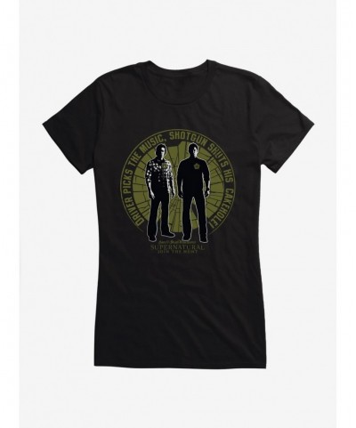 New Arrival Supernatural Shotgun Shuts His Cakehole Girls T-Shirt $9.16 T-Shirts