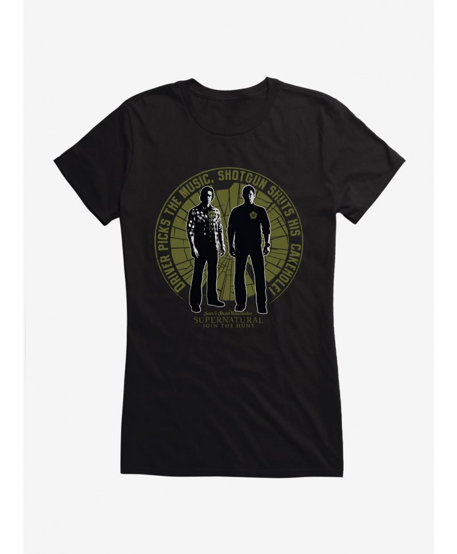 New Arrival Supernatural Shotgun Shuts His Cakehole Girls T-Shirt $9.16 T-Shirts