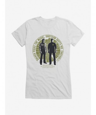 New Arrival Supernatural Shotgun Shuts His Cakehole Girls T-Shirt $9.16 T-Shirts