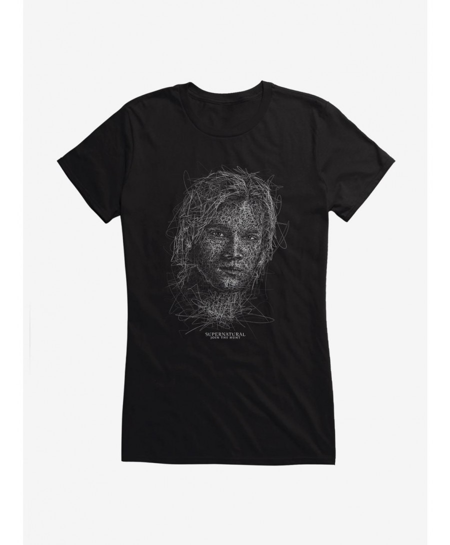 Flash Deal Supernatural Sam Squiggle Sketch Girl's T-Shirt $8.17 T-Shirts