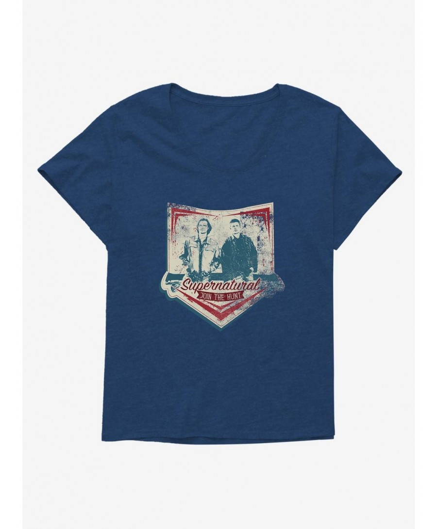 Discount Sale Supernatural Vintage Sam & Dean Join The Hunt Girls T-Shirt Plus Size $6.94 T-Shirts