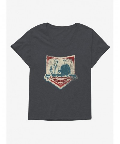 Discount Sale Supernatural Vintage Sam & Dean Join The Hunt Girls T-Shirt Plus Size $6.94 T-Shirts