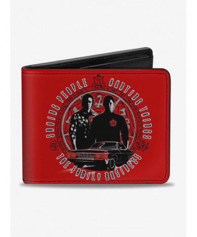 Flash Sale Supernatural Sam Dean Pose Impala the Family Business Bi-fold Wallet $7.18 Wallets