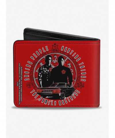 Flash Sale Supernatural Sam Dean Pose Impala the Family Business Bi-fold Wallet $7.18 Wallets