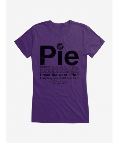 Fashion Supernatural Pie Girls T-Shirt $9.36 T-Shirts