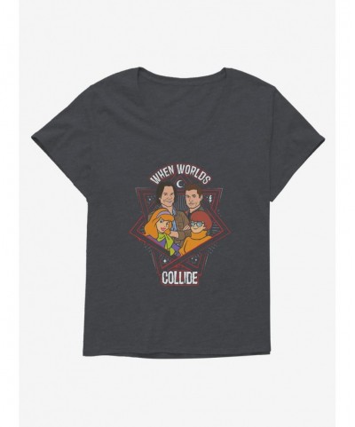 Festival Price Supernatural Scoobynatural Worlds Collide Girls T-Shirt Plus Size $10.87 T-Shirts