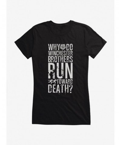 High Quality Supernatural Run Toward Death Girls T-Shirt $8.96 T-Shirts