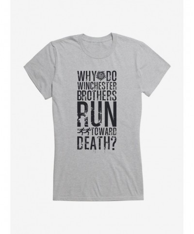 High Quality Supernatural Run Toward Death Girls T-Shirt $8.96 T-Shirts