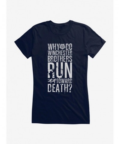 High Quality Supernatural Run Toward Death Girls T-Shirt $8.96 T-Shirts