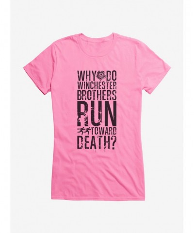 High Quality Supernatural Run Toward Death Girls T-Shirt $8.96 T-Shirts