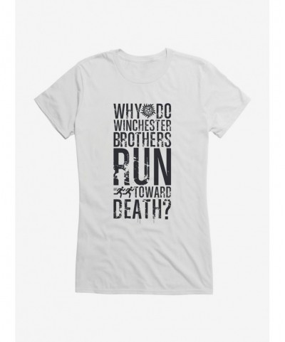 High Quality Supernatural Run Toward Death Girls T-Shirt $8.96 T-Shirts