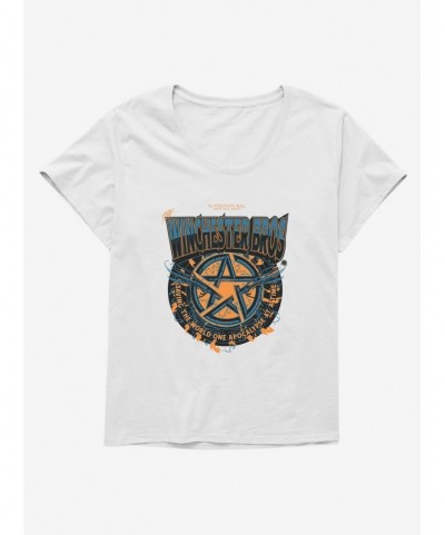 Exclusive Price Supernatural Winchester Bros. Saving The World Girls T-Shirt Plus Size $11.33 T-Shirts