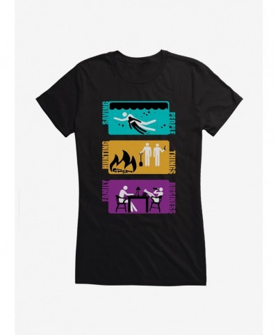 Limited-time Offer Supernatural Saving, Hunting, Family Business Girls T-Shirt $9.96 T-Shirts