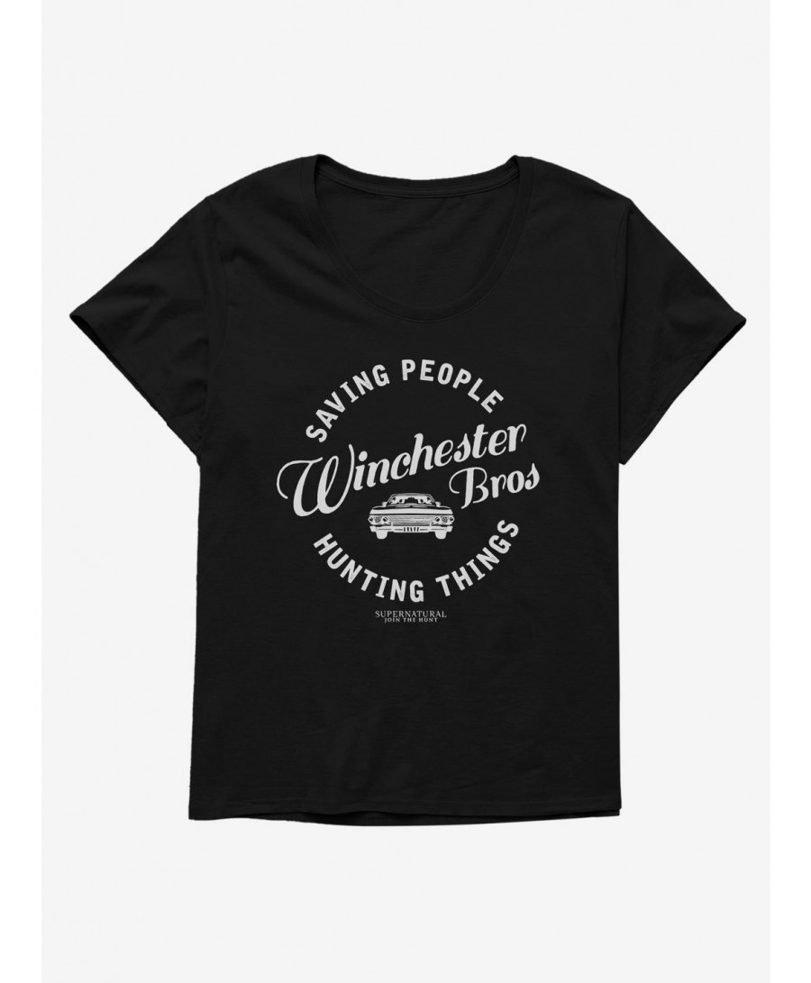 Absolute Discount Supernatural Winchester Bros. Hunting Things Girls Plus Size T-Shirt $9.94 T-Shirts