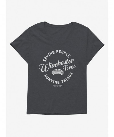 Absolute Discount Supernatural Winchester Bros. Hunting Things Girls Plus Size T-Shirt $9.94 T-Shirts