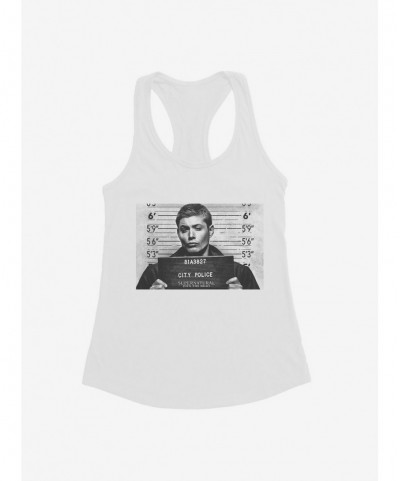 New Arrival Supernatural Dean Winchester Mug Shot Girls Tank $7.97 Tanks