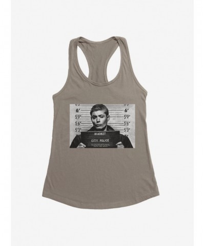 New Arrival Supernatural Dean Winchester Mug Shot Girls Tank $7.97 Tanks