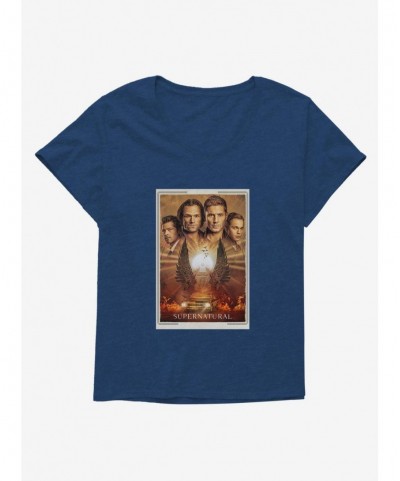 Clearance Supernatural Key Team Poster Girls T-Shirt Plus Size $7.17 T-Shirts