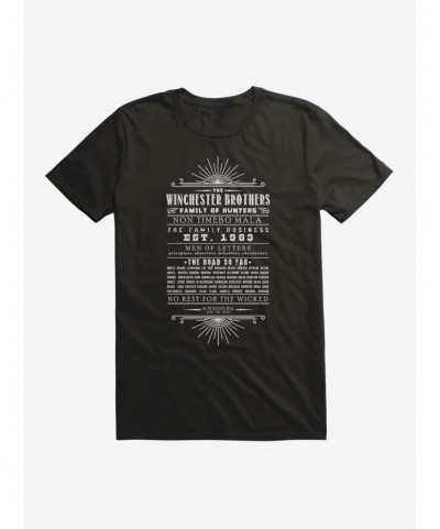 Low Price Supernatural The Winchester Brothers T-Shirt $5.74 T-Shirts