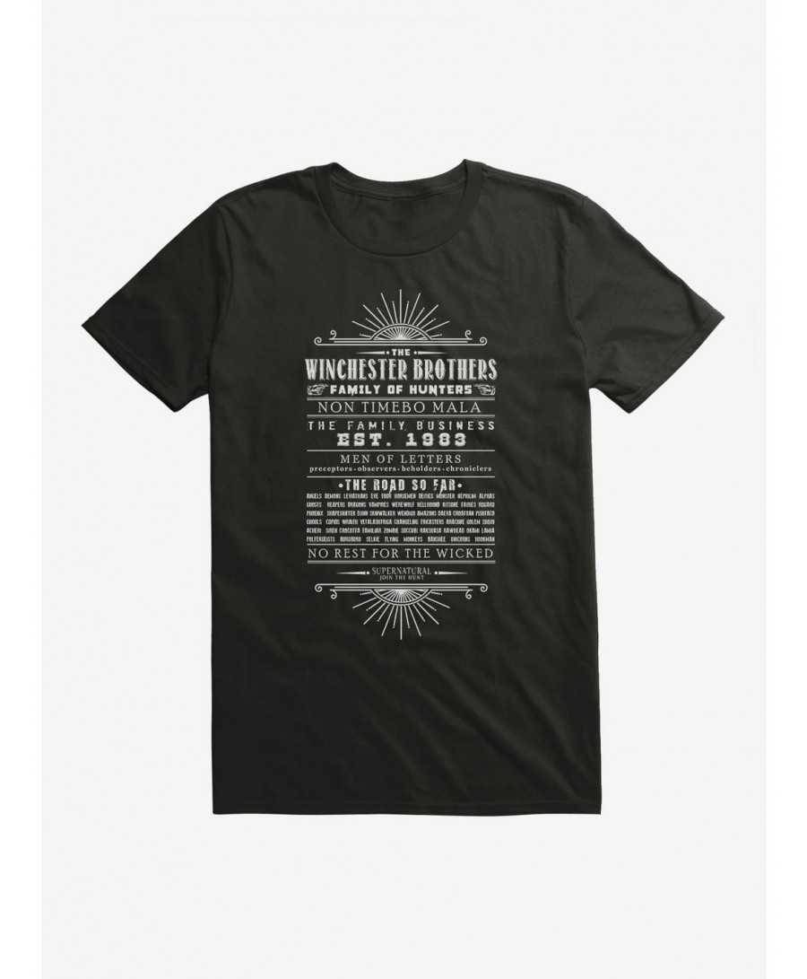 Low Price Supernatural The Winchester Brothers T-Shirt $5.74 T-Shirts