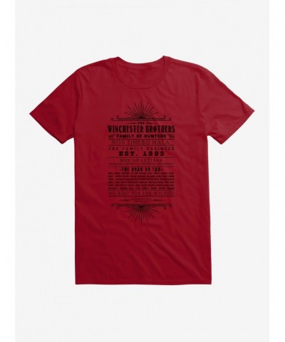 Low Price Supernatural The Winchester Brothers T-Shirt $5.74 T-Shirts