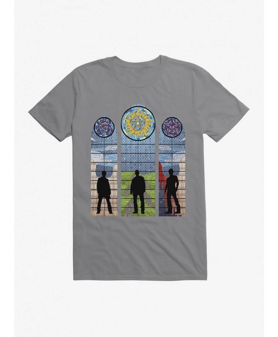 Premium Supernatural Stained Glass Sam, Dean & Castiel T-Shirt $8.41 T-Shirts