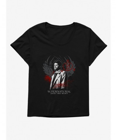 Limited-time Offer Supernatural Castiel Join The Hunt Girls T-Shirt Plus Size $9.71 T-Shirts