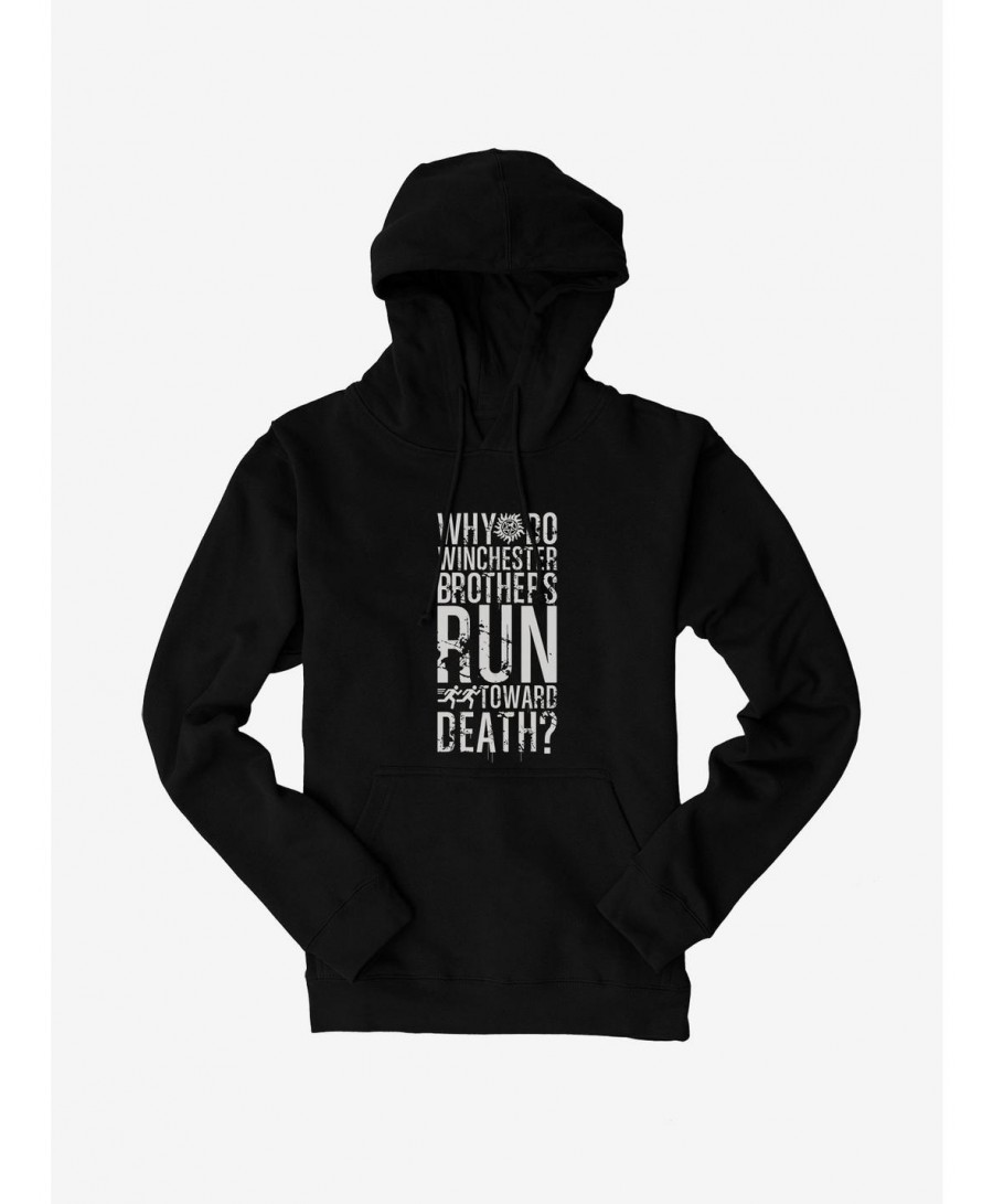 Limited-time Offer Supernatural Run Toward Death Hoodie $16.16 Hoodies