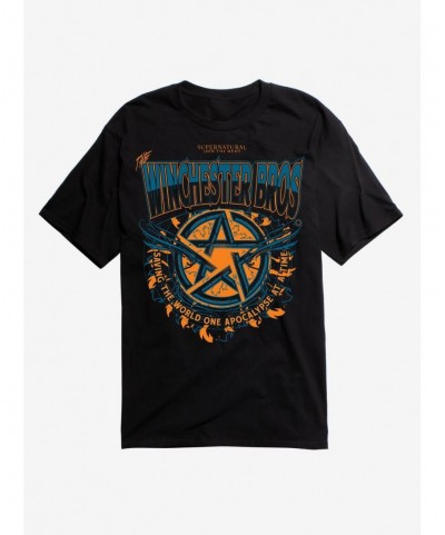 Pre-sale Supernatural Winchester Brothers Logo T-Shirt $8.60 T-Shirts