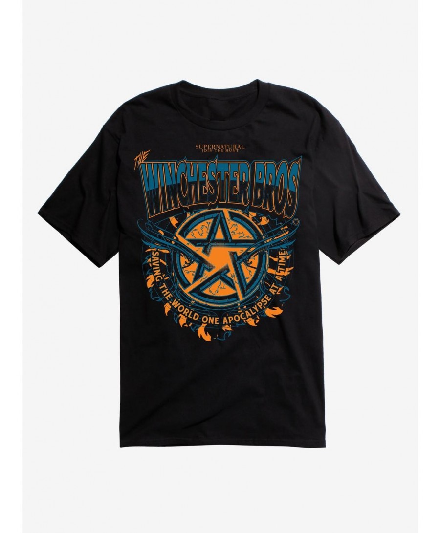 Pre-sale Supernatural Winchester Brothers Logo T-Shirt $8.60 T-Shirts