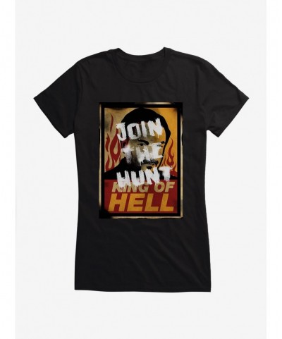 Clearance Supernatural Crowley Join The Hunt Girls T-Shirt $8.96 T-Shirts