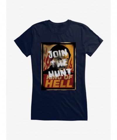 Clearance Supernatural Crowley Join The Hunt Girls T-Shirt $8.96 T-Shirts