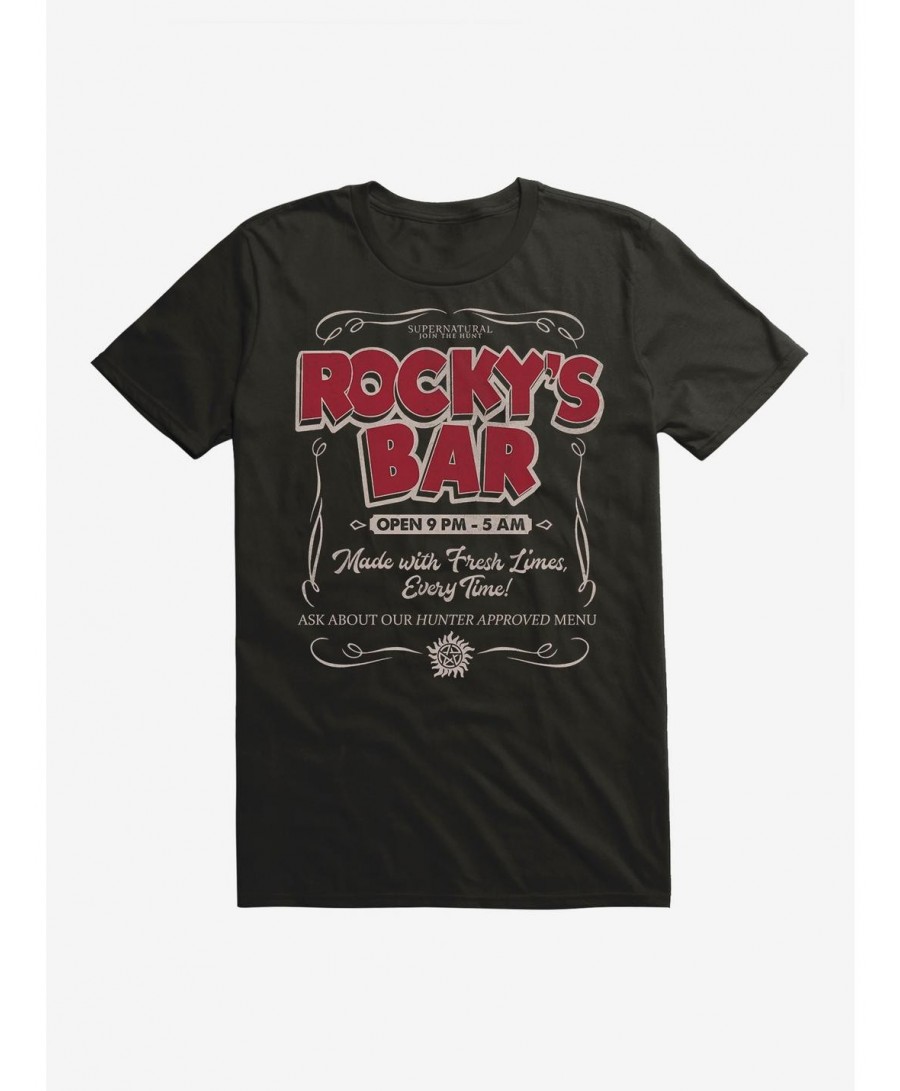 Pre-sale Discount Supernatural Rocky's Bar T-Shirt $7.65 T-Shirts