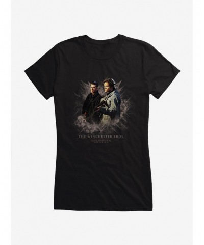 Hot Sale Supernatural Sam and Dean Gun Girls T-Shirt $7.57 T-Shirts