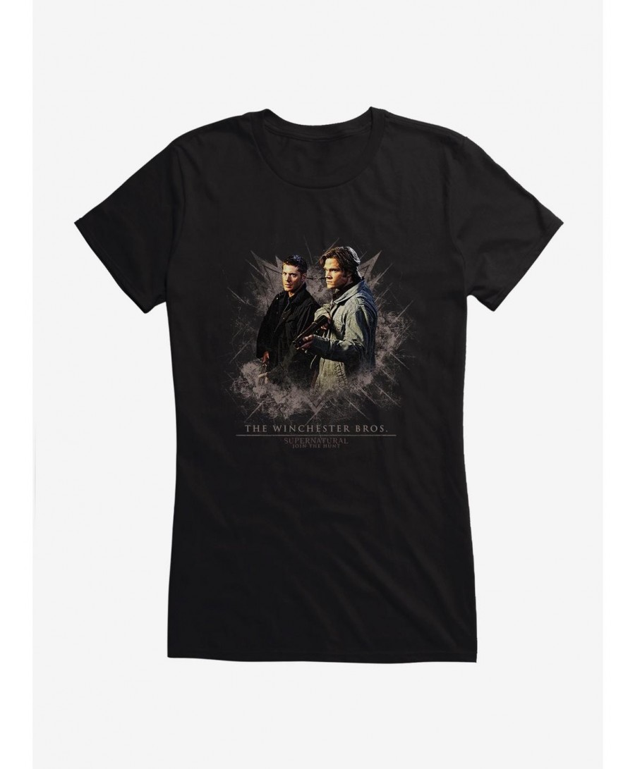 Hot Sale Supernatural Sam and Dean Gun Girls T-Shirt $7.57 T-Shirts